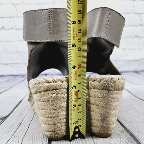 VINCE | Spencer leather open toe espadrille wedge sandals - Picture 8 of 12